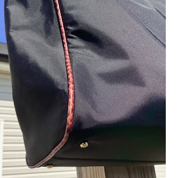 Kate Spade Tote Black Red Croc Embossed Y2K Work Career Travel Large Bag Preppy - Picture 6 of 13